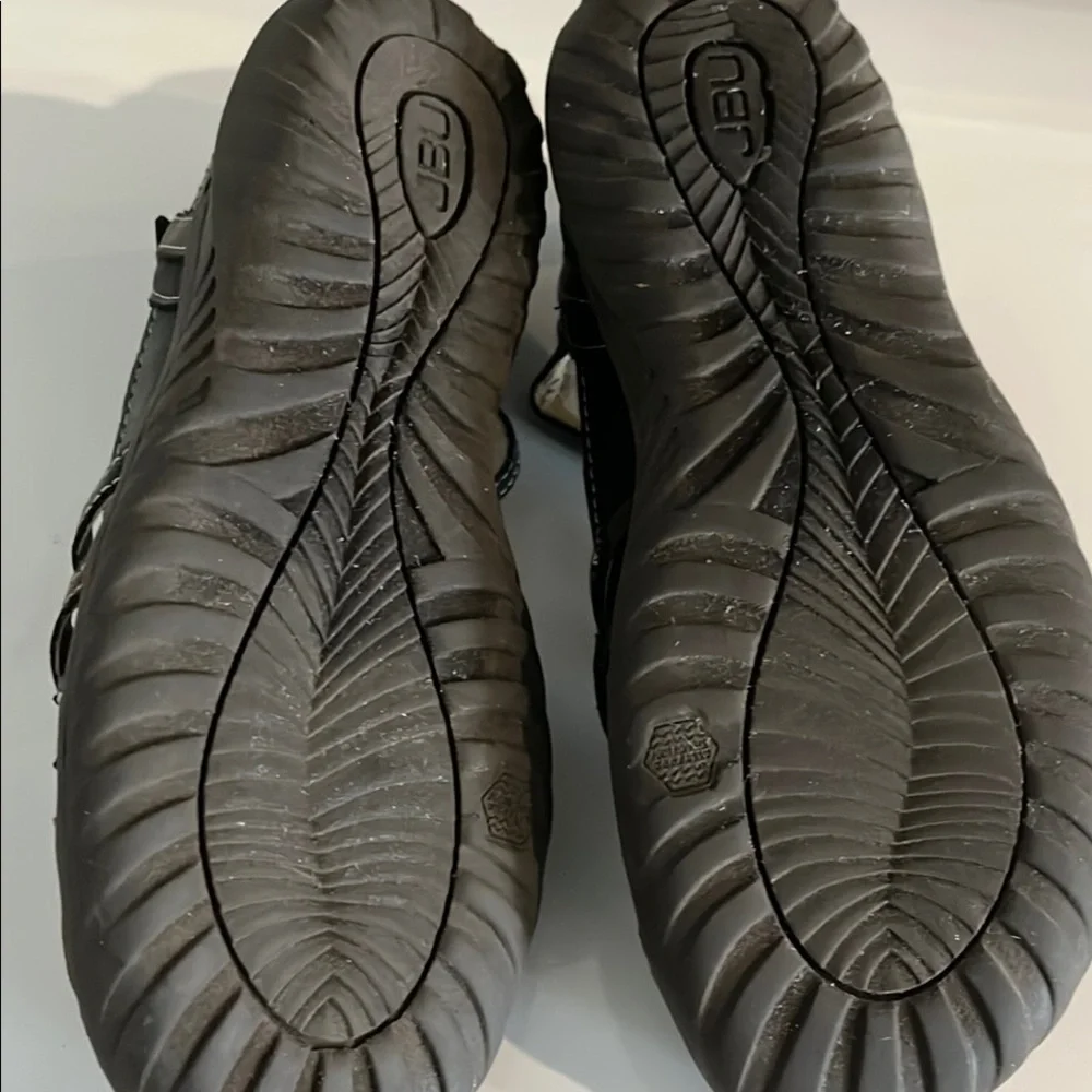 JBU Black and Brown Sandals with Secure Buckle Closure‎